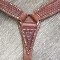 Narrow Thick Stamped Breastcollar, snap *xc/like new, clean
