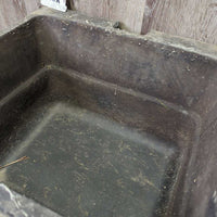 Hvy Flat Back Rubber Stall Feed Tub *gc, clean, residue, edge scrapes, rubs, chews
