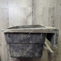 Hvy Flat Back Rubber Stall Feed Tub *gc, clean, residue, edge scrapes, rubs, chews
