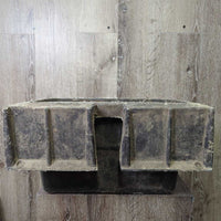 Hvy Flat Back Rubber Stall Feed Tub *gc, clean, residue, edge scrapes, rubs, chews
