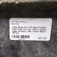 Hvy Flat Back Rubber Stall Feed Tub *gc, clean, residue, edge scrapes, rubs, chews
