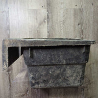 Hvy Flat Back Rubber Stall Feed Tub *gc, clean, residue, edge scrapes, rubs, chews

