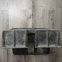 Hvy Flat Back Rubber Stall Feed Tub *gc, clean, residue, edge scrapes, rubs, chews

