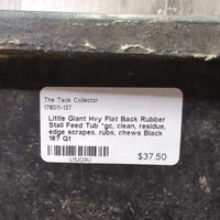 Hvy Flat Back Rubber Stall Feed Tub *gc, clean, residue, edge scrapes, rubs, chews
