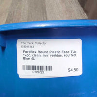 Round Plastic Feed Tub *vgc, clean, mnr residue, scuffed
