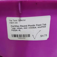 Round Plastic Feed Tub *vgc, clean, mnr residue, scuffed
