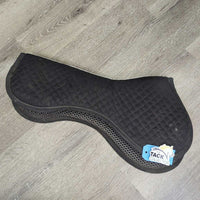 Shimmable Quilt & Non-Slip Half Pad, 2 Rear Shims *gc, loose stitching/threads, hairy, clean & mnr dirt?stains, sticky inside shims

