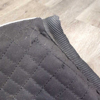 Shimmable Quilt & Non-Slip Half Pad, 2 Rear Shims *gc, loose stitching/threads, hairy, clean & mnr dirt?stains, sticky inside shims
