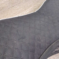 Shimmable Quilt & Non-Slip Half Pad, 2 Rear Shims *gc, loose stitching/threads, hairy, clean & mnr dirt?stains, sticky inside shims
