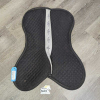 Shimmable Quilt & Non-Slip Half Pad, 2 Rear Shims *gc, loose stitching/threads, hairy, clean & mnr dirt?stains, sticky inside shims
