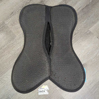 Shimmable Quilt & Non-Slip Half Pad, 2 Rear Shims *gc, loose stitching/threads, hairy, clean & mnr dirt?stains, sticky inside shims
