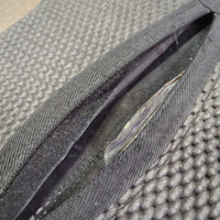 Shimmable Quilt & Non-Slip Half Pad, 2 Rear Shims *gc, loose stitching/threads, hairy, clean & mnr dirt?stains, sticky inside shims

