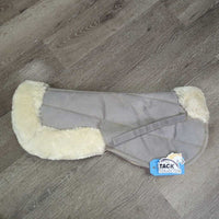 Microsuede & Rolled Fleece Edges Half Pad *vgc, clean, mnr hair, dirty, clumpy & thin/rubbed pommel
