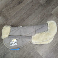 Microsuede & Rolled Fleece Edges Half Pad *vgc, clean, mnr hair, dirty, clumpy & thin/rubbed pommel
