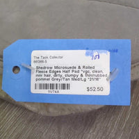 Microsuede & Rolled Fleece Edges Half Pad *vgc, clean, mnr hair, dirty, clumpy & thin/rubbed pommel
