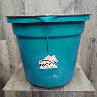 Flat Back Plastic Bucket, handle *vgc/gc, clean, mnr dirt, stains, scuffs, residue
