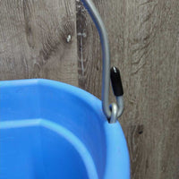 Flat Back Plastic Bucket, handle *vgc, clean, stained, scuffed
