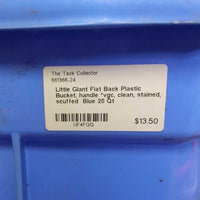 Flat Back Plastic Bucket, handle *vgc, clean, stained, scuffed
