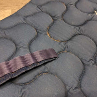 Thick Quilt Jumper Saddle Pad, piping *gc, clean, residue, puckers, rubs, pills, hairy, stains, shrunk, threads, older
