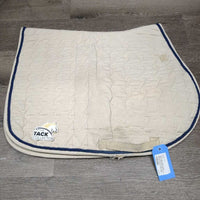 Quilt Jumper Saddle, piping "OUEA 2008" *gc/fair, clean, dingy, puckered, creased, holes, rubs, pills, stains, cut tabs, older
