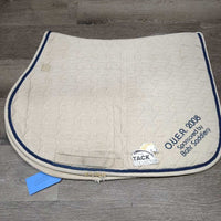 Quilt Jumper Saddle, piping "OUEA 2008" *gc/fair, clean, dingy, puckered, creased, holes, rubs, pills, stains, cut tabs, older
