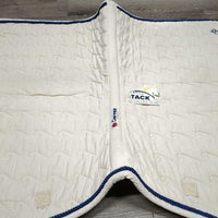 Quilt Jumper Saddle, piping "OUEA 2008" *gc/fair, clean, dingy, puckered, creased, holes, rubs, pills, stains, cut tabs, older
