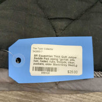 Thick Quilt Jumper Saddle Pad, piping *gc/fair, pills, hair, faded, rubs, threads, clean, puckers, older
