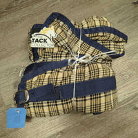 Light Baker Style Stable Sheet - Blanket, 2 legs *gc, clean, mnr repair, threads, pill, edge frays, older?
