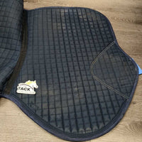 Quilt Jumper Saddle Pad, 2x piping *gc, dirty?stains & clean, hairy, clumpy, rubs, puckers, threads, pills
