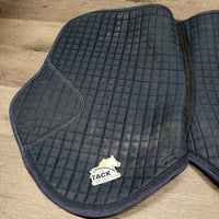 Quilt Jumper Saddle Pad, 2x piping *gc, dirty?stains & clean, hairy, clumpy, rubs, puckers, threads, pills
