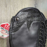 Front Lace Field Boots, zips, 38" Belt *new, creases, marks & scuffs

