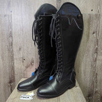 Front Lace Field Boots, zips, 38" Belt *new, creases, marks & scuffs
