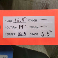 Front Lace Field Boots, zips, 38" Belt *new, creases, marks & scuffs
