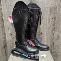 Front Lace Field Boots, zips, 38" Belt *new, creases, marks & scuffs
