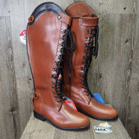 Front Lace Field Boots, zips, 38" Belt *new, v.mnr creases, marks & scuffs
