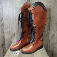 Front Lace Field Boots, zips, 38" Belt *new, v.mnr creases, marks & scuffs
