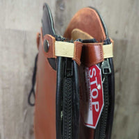 Front Lace Field Boots, zips, 38" Belt *new, v.mnr creases, marks & scuffs
