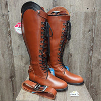 Front Lace Field Boots, zips, 38" Belt *new, v.mnr creases, marks & scuffs
