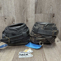 2 Hoof Boots, straps, box, manual, papers *older, 1- xc, mnr scuffs; 1- gc, cleaned, dirt, residue, rubs, scuffs
