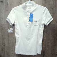 SS Show Shirt, 1/4 Button Up *gc, v.bubbled & crinkled collar, run
