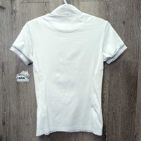 SS Show Shirt, 1/4 Button Up *gc, v.bubbled & crinkled collar, run
