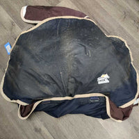 100g Winter Blanket, detach neck, tail *gc, dirty neck, clean, snags, broken snap, mnr wpf, ripped reflectors
