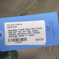 "Trailer Bag" Slow Feed Hay Net *fair, dirt, hair, caked, stained, discolour, stiff, residue, shavings

