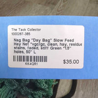 "Day Bag" Slow Feed Hay Net *vgc/gc, clean, hay, residue, stains, faded, stiff

