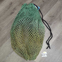 "Trailer Bag" Slow Feed Hay Net *gc/fair, clean, v.faded, stained, discolour, stiff, residue, shavings, mnr hair
