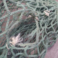 "Day Bag" Slow Feed Hay Net *gc, clean, tears, cuts, mnr hay, residue, stains, faded
