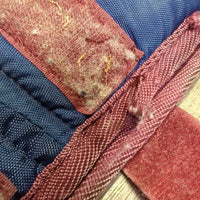 Front & Hind Shipping Boots *gc, clean, older, faded, scuffs, snags, rubs, mnr tears, pills, clumpy, threads
