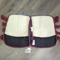 Front & Hind Shipping Boots *gc, clean, older, faded, scuffs, snags, rubs, mnr tears, pills, clumpy, threads
