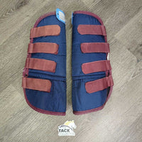 Front & Hind Shipping Boots *gc, clean, older, faded, scuffs, snags, rubs, mnr tears, pills, clumpy, threads
