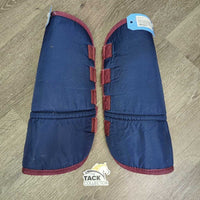 Front & Hind Shipping Boots *gc, clean, older, faded, scuffs, snags, rubs, mnr tears, pills, clumpy, threads
